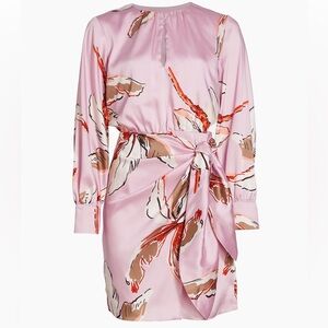 Pink Floral Satin Dress
